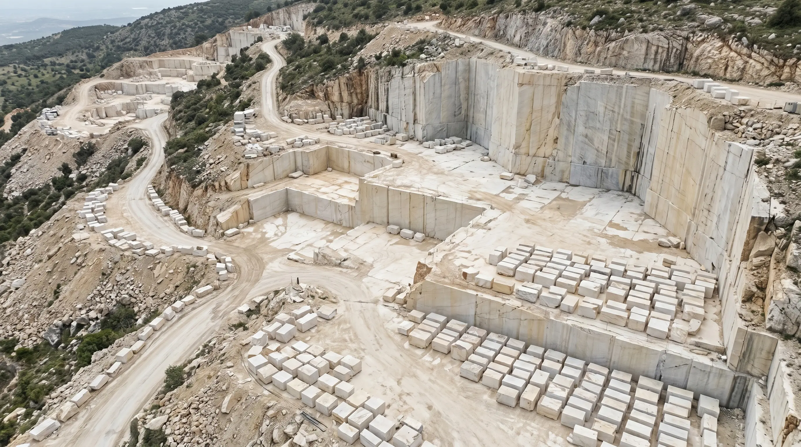 Brazilian Taj Mahal Quartzite quarry overview