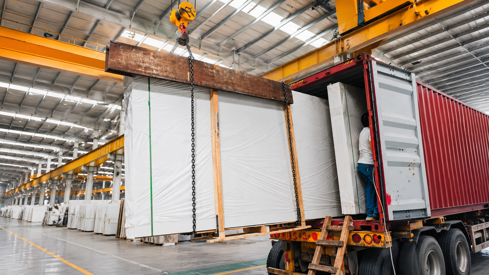TM Stone export packing and container loading